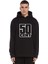 50 Cent Logo Baskılı Siyah Erkek Örme Kapşonlu Sweatshirt Uzun Kol 1
