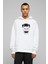 Hulk Öfkeli Baskılı Beyaz Erkek Örme Kapşonlu Sweatshirt Uzun Kol 1