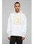 Soen Symbol Text Baskılı Beyaz Erkek Örme Kapşonlu Sweatshirt Uzun Kol 1