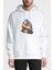 Anime Neon Genesis Evangelion Baskılı Beyaz Erkek Örme Kapşonlu Sweatshirt Uzun Kol 1