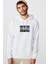 Parental Advisory Explicit Content Baskılı Beyaz Erkek Örme Kapşonlu Sweatshirt Uzun Kol 1