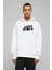 Arctic Monkeys Baskılı Beyaz Erkek Örme Kapşonlu Sweatshirt Uzun Kol 1