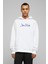 Jimi Hendrix Logo 2 Baskılı Beyaz Erkek Örme Kapşonlu Sweatshirt Uzun Kol 1