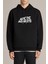 Arctic Monkeys Baskılı Siyah Erkek Örme Kapşonlu Sweatshirt Uzun Kol 1