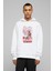 Allen Iverson Baskılı Beyaz Erkek Örme Kapşonlu Sweatshirt Uzun Kol 1