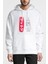 One Punch Man Baskılı Beyaz Erkek Örme Kapşonlu Sweatshirt Uzun Kol 1
