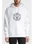Lamb Of God American Crow Baskılı Beyaz Erkek Örme Kapşonlu Sweatshirt Uzun Kol 1