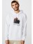 Öğretmenler Günü Ataturk Baskılı Beyaz Erkek Örme Kapşonlu Sweatshirt Uzun Kol 1