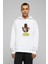 Psycho Hitchcock Baskılı Beyaz Erkek Örme Kapşonlu Sweatshirt Uzun Kol 1