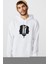 The Last Of Us Part2 2 Baskılı Beyaz Erkek Örme Kapşonlu Sweatshirt Uzun Kol 1