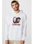 La Case De Papel El Profesor Baskılı Beyaz Erkek Örme Kapşonlu Sweatshirt Uzun Kol 1