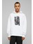 My Gun Is Bigger Baskılı Beyaz Erkek Örme Kapşonlu Sweatshirt Uzun Kol 1