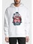 Stranger Things Bitchin Baskılı Beyaz Erkek Örme Kapşonlu Sweatshirt Uzun Kol 1