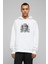 Motorhead March Or Die Baskılı Beyaz Erkek Örme Kapşonlu Sweatshirt Uzun Kol 1