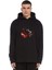 Venom Red Baskılı Siyah Erkek Örme Kapşonlu Sweatshirt Uzun Kol 1