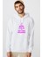 Can't Keep Calm Can´t Keep Calm Baskılı Beyaz Erkek Örme Kapşonlu Sweatshirt Uzun Kol 1