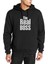 The Real Boss Baskılı Siyah Erkek Örme Kapşonlu Sweatshirt Uzun Kol 1