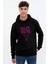 Fight Club Baskılı Siyah Erkek Örme Kapşonlu Sweatshirt Uzun Kol 1