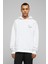 H P Gözlük Şimşek Baskılı Beyaz Erkek Örme Kapşonlu Sweatshirt Uzun Kol 1