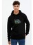 Wv Beetle Tosbaa Baskılı Siyah Erkek Örme Kapşonlu Sweatshirt Uzun Kol 1