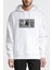 Pink Floyd The Pink Side Baskılı Beyaz Erkek Örme Kapşonlu Sweatshirt Uzun Kol 1