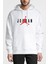Basketci Basketbolcu Air Baskılı Beyaz Erkek Örme Kapşonlu Sweatshirt Uzun Kol 1