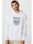 Propaganda ve Siyah Kurukafa Intikamı Baskılı Beyaz Erkek Örme Kapşonlu Sweatshirt Uzun Kol 1