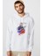 Stan Lee Marvel Kara Kalem Baskılı Beyaz Erkek Örme Kapşonlu Sweatshirt Uzun Kol 1