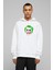 Joker Color Face Baskılı Beyaz Erkek Örme Kapşonlu Sweatshirt Uzun Kol 1
