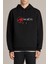 Thundercats Font Baskılı Siyah Erkek Örme Kapşonlu Sweatshirt Uzun Kol 1