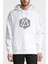 Linkin Park Baskılı Beyaz Erkek Örme Kapşonlu Sweatshirt Uzun Kol 1