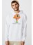 Gumball Biz Kısa Degiliz Siz Uzunsunuz Baskılı Beyaz Erkek Örme Kapşonlu Sweatshirt Uzun Kol 1