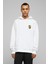 Hufflepuff H P Baskılı Beyaz Erkek Örme Kapşonlu Sweatshirt Uzun Kol 1