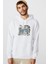 The Empire Strikes Back Baskılı Beyaz Erkek Örme Kapşonlu Sweatshirt Uzun Kol 1