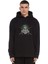 Askeri Style Baskılı Siyah Erkek Örme Kapşonlu Sweatshirt Uzun Kol 1
