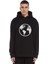 Silhouette Earth Icon Baskılı Siyah Erkek Örme Kapşonlu Sweatshirt Uzun Kol 1