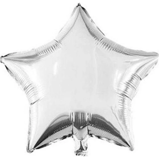 Bal10 Dünyası Gümüş Yıldız Folyo Balon 45 cm - 1 Adet
