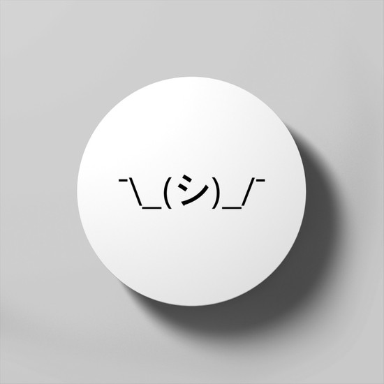 Fizello Oops Shrug Emoticon ¯\_(シ)_/¯ Japanese Kaomoji Bardak Altlığı