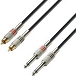 YKA 2 Rca Erkek 2x6.3 mm Mono Kablo 2 Metre Uzun Ömürlü Kullanım İçin Kaliteli Bağlantılar