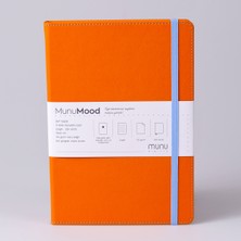 Munu Note A5 Munumood Rock Çizgili Ivory Kağıt Sert Kapak Defter Turuncu