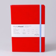 Munu Note A5 Munumood Popart Çizgili Ivory Kağıt Sert Kapak Defter Kırmızı