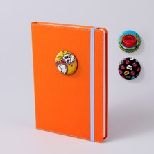 Munu Note A5 Munumood Popart Çizgili Ivory Kağıt Sert Kapak Defter Turuncu