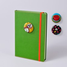 Munu Note A5 Munumood Popart Çizgili Ivory Kağıt Sert Kapak Defter Yeşil