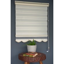 Halim Perdesan Zebra Stor Perde Ba-04 Krem Renk Etekli Bambu 80 x 200 cm
