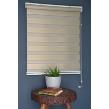 Halim Perdesan Zebra Stor Perde Ba-11 Karamel Renk Eteksiz Bambu 90 x 260 cm
