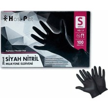 Has-Pet Siyah Pudrasız Nitril  Eldiven (Small) 100'LÜ 20 Paket - 1 Koli