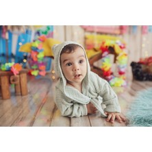 Caline Baby 4 Kat Müslin Çocuk Bornozu - Mint