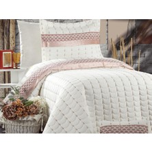 Çeyiz Diyarı Colors Micro Tek Kişilik Yatak Örtüsü Krem Pudra