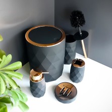 Hometarz Akrilik Rose Banyo Wc Takımı 5'li Sabunluk Fırçalık Set