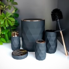 Hometarz Akrilik Rose Banyo Wc Takımı 5'li Sabunluk Fırçalık Set